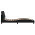 Estructura de cama con luces LED de terciopelo negro 90x190