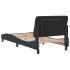Estructura de cama con luces LED de terciopelo negro 90x190