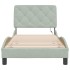 Estructura cama con luces LED terciopelo gris claro 90x200