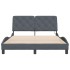 Estructura de cama luces LED terciopelo gris oscuro 120x200