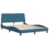 Estructura de cama con luces LED terciopelo azul 140x200