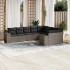 Set de muebles de jardín 9 pzas y cojines ratán sintético
