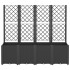 Jardinera con enrejado PP negro 160x40x140