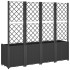 Jardinera con enrejado PP negro 160x40x140