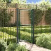 Puerta de valla de acero verde 100x175 cm