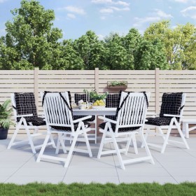 Cojines de silla respaldo bajo 6 uds tela Oxford cuadros