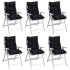Cojines de silla respaldo bajo 6 uds tela Oxford cuadros
