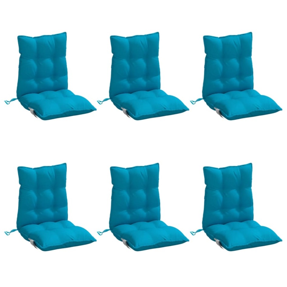 Cojines para silla respaldo bajo 6 uds tela Oxford azul