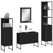Juego de muebles de baño 4 piezas madera de ingeniería negro