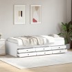 Sofá cama con cajones sin colchón blanco 90x200 cm