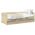 Sofá cama con cajones sin colchón roble Sonoma 75x190
