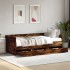 Sofá cama con cajones sin colchón roble ahumado 100x200