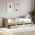 Sofá cama con cajones sin colchón roble Sonoma 90x200