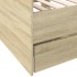 Sofá cama con cajones sin colchón roble Sonoma 90x200