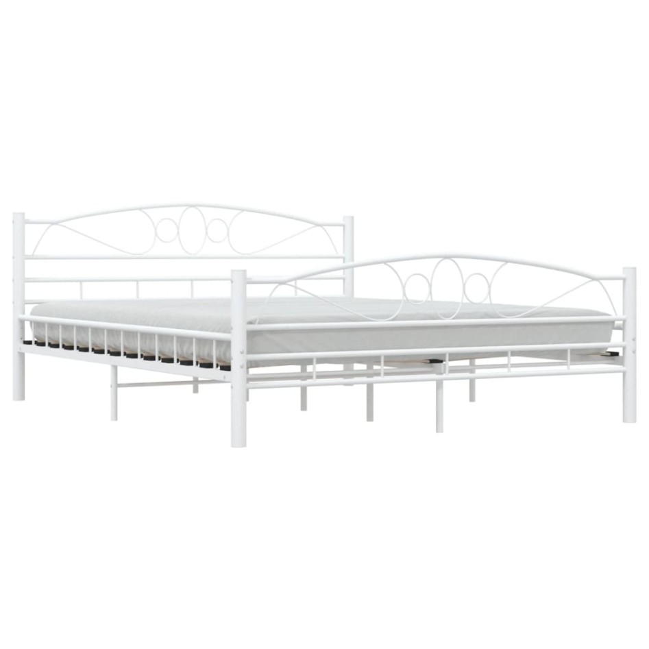 Estructura de cama de metal blanca 160x200