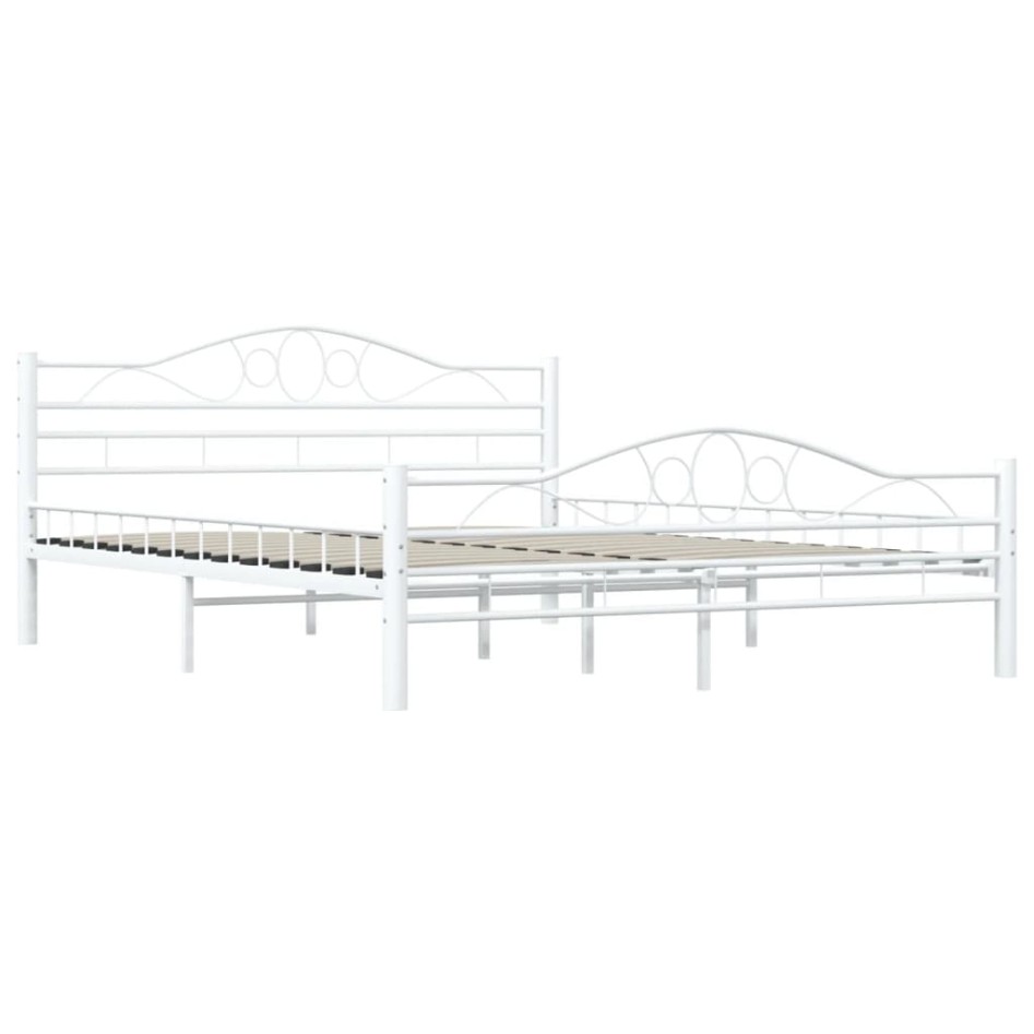 Estructura de cama de metal blanca 160x200