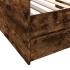 Sofá cama con cajones sin colchón roble ahumado 100x200