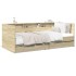 Sofá cama con cajones sin colchón roble Sonoma 90x190