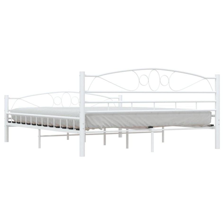 Estructura de cama de metal blanca 160x200