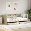Sofá cama con cajones sin colchón roble Sonoma 75x190 cm