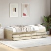 Sofá cama con cajones sin colchón roble Sonoma 90x200 cm