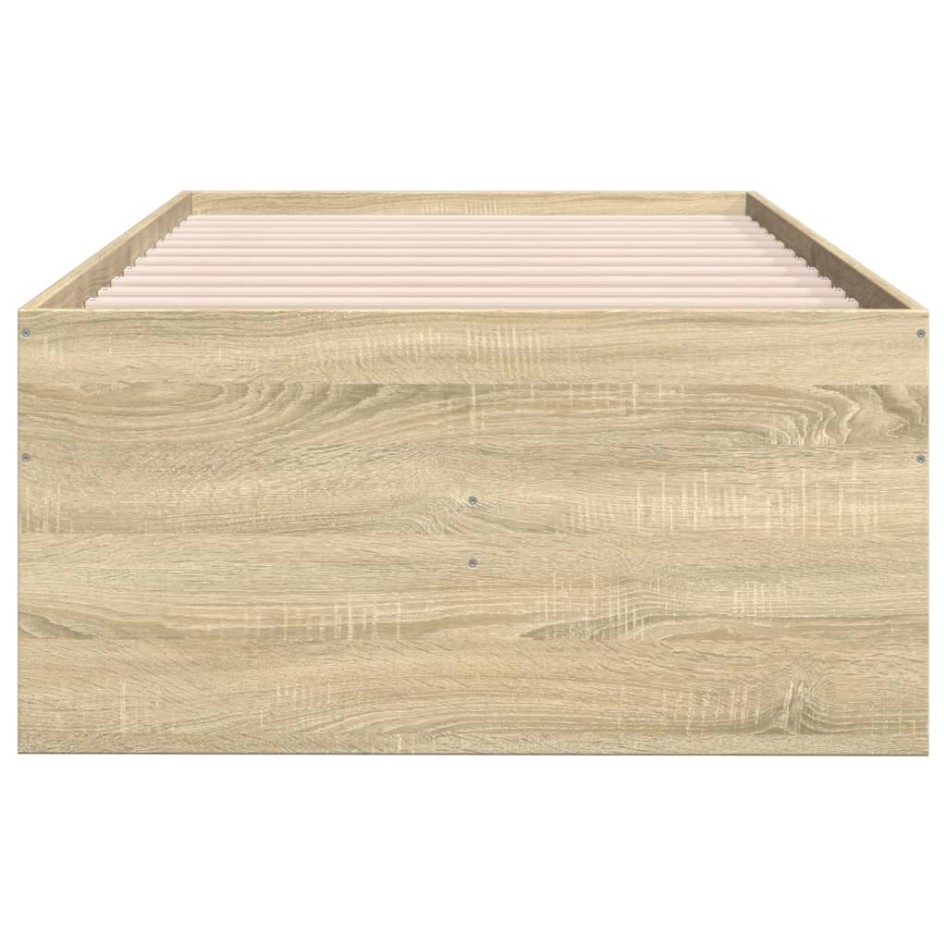 Sofá cama con cajones sin colchón roble Sonoma 100x200