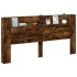 Cabecero de cama con LED roble ahumado 200x16,5x103,5