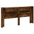 Cabecero de cama con LED roble ahumado 200x16,5x103,5