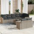Set de muebles de jardín 9 pzas y cojines ratán sintético