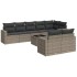 Set de muebles de jardín 9 pzas y cojines ratán sintético