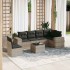 Set de sofás de jardín 7 pzas con cojines ratán PE gris