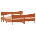 Cama sin colchón madera maciza de pino marrón cera 180x200