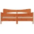 Cama sin colchón madera maciza de pino marrón cera 180x200