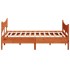 Cama sin colchón madera maciza de pino marrón cera 180x200