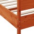 Cama sin colchón madera maciza de pino marrón cera 180x200