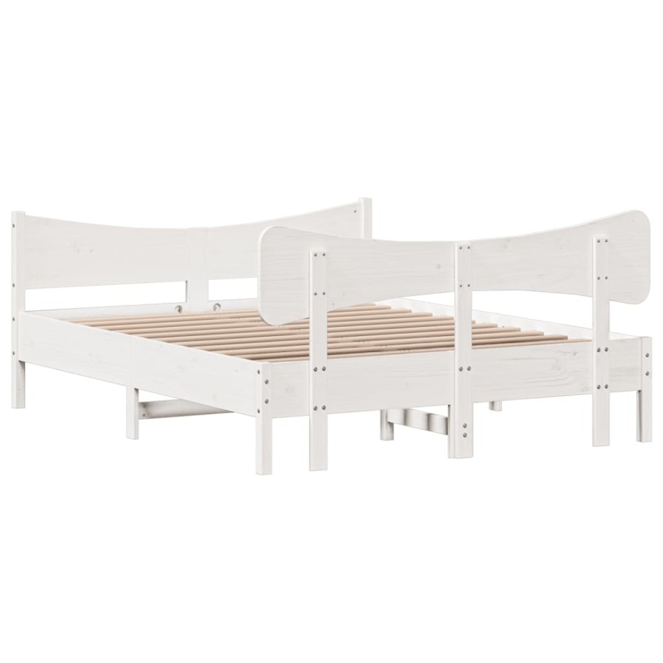 Estructura de cama sin colchón madera maciza de pino 160x200