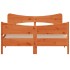 Cama sin colchón madera maciza de pino marrón cera 140x200