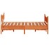 Cama sin colchón madera maciza de pino marrón cera 140x200