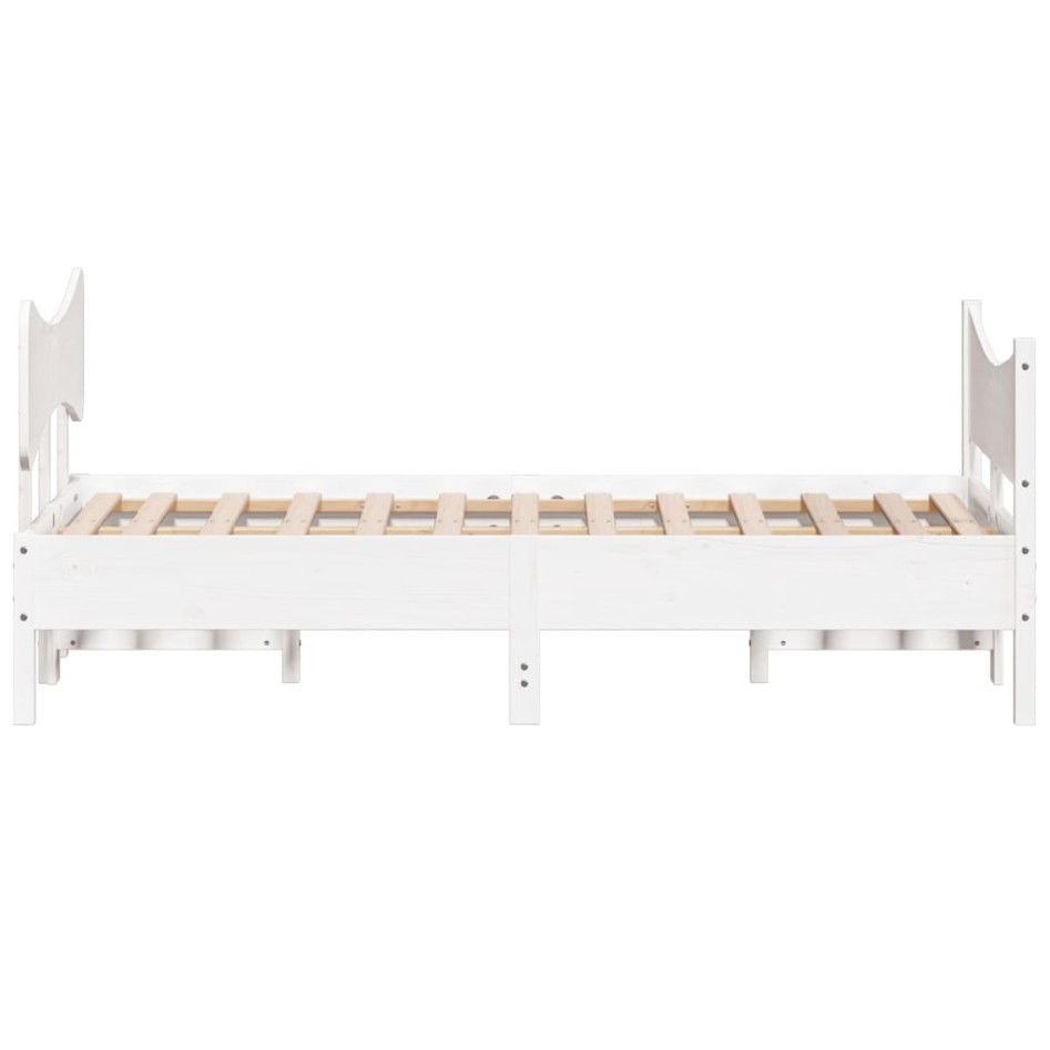 Estructura de cama sin colchón madera de pino blanco 135x190