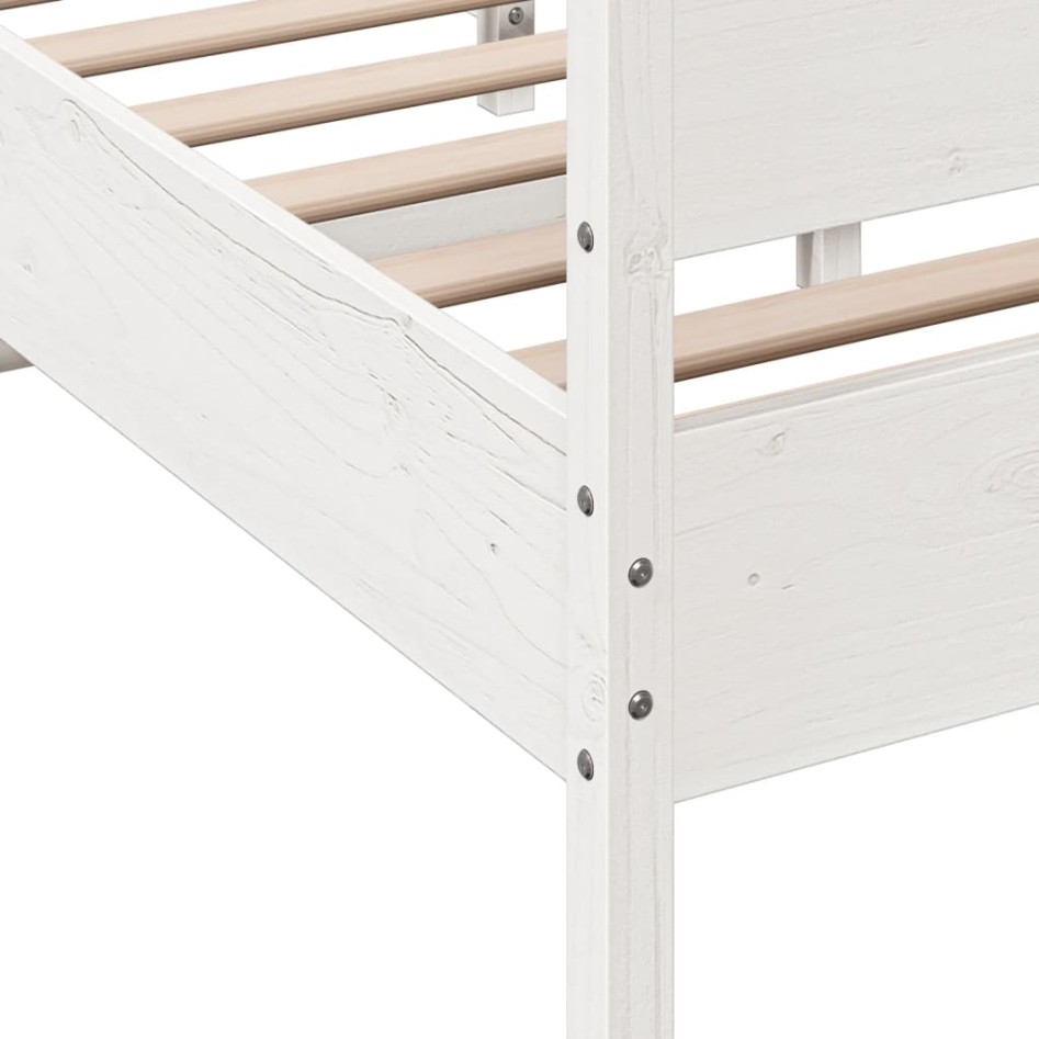 Estructura de cama sin colchón madera de pino blanco 135x190
