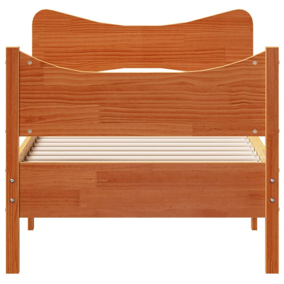 Estructura de cama sin colchón madera maciza marrón 75x190