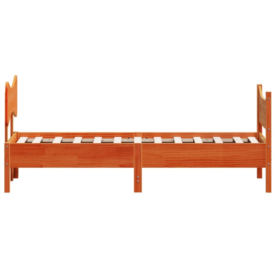 Estructura de cama sin colchón madera maciza marrón 75x190