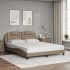 Estructura cama sin colchón cuero sintético capuchino