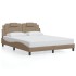 Estructura cama sin colchón cuero sintético capuchino