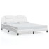 Estructura de cama sin colchón cuero sintético blanco