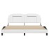 Estructura de cama sin colchón cuero sintético blanco