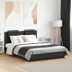 Estructura cama con cabecero madera ingeniería negro 120x190 cm