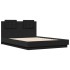 Estructura cama con cabecero madera ingeniería negro 120x190