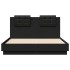 Estructura cama con cabecero madera ingeniería negro 120x190