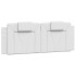 Estructura cama con luces LED cuero sintético blanco 140x190